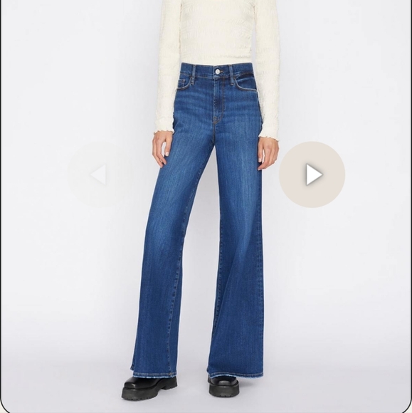 Frame Le Palazzo High-Rise Wide Leg Jean In Orlena - Picture 1 of 15